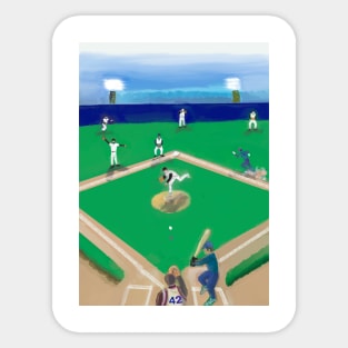 A local Baseball game Sticker